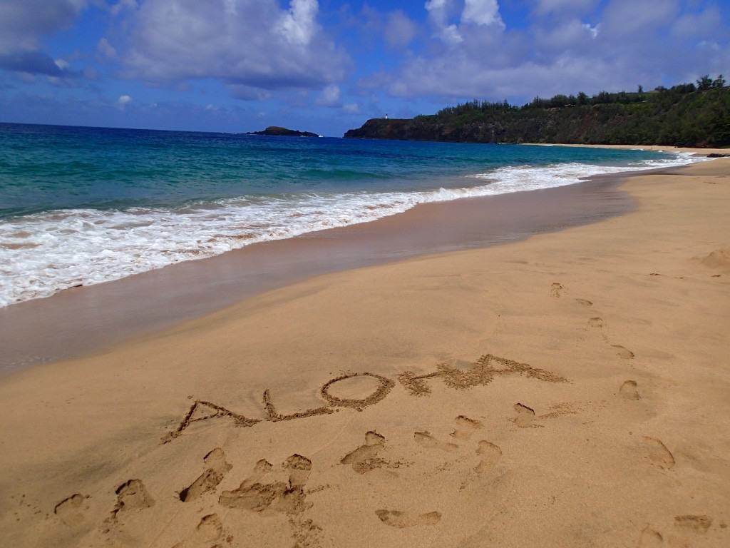 Sandy beaches in Lihue on the island of Kauai